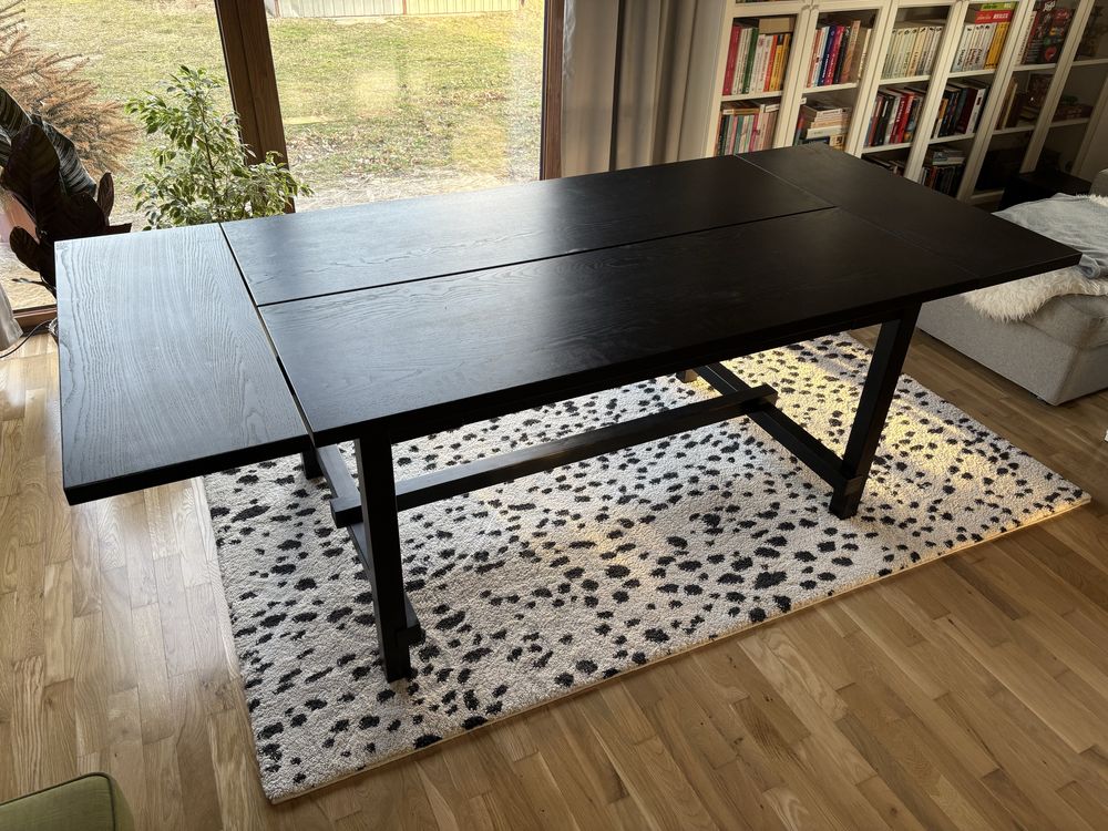 Stół rozkladany Ikea Nordviken kolor czarny, stabilny