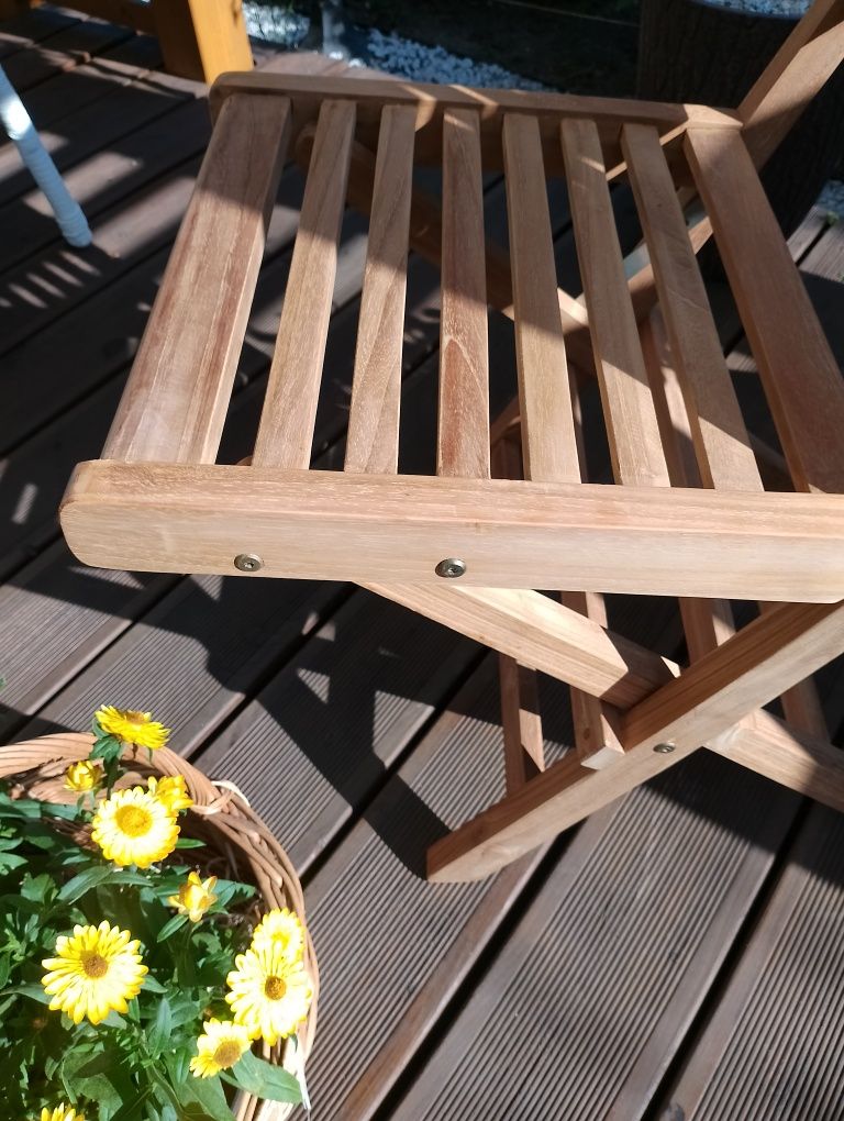 Nowe krzesło balkonowe  tekowe  ogrodowe meble tarasowe drewniane