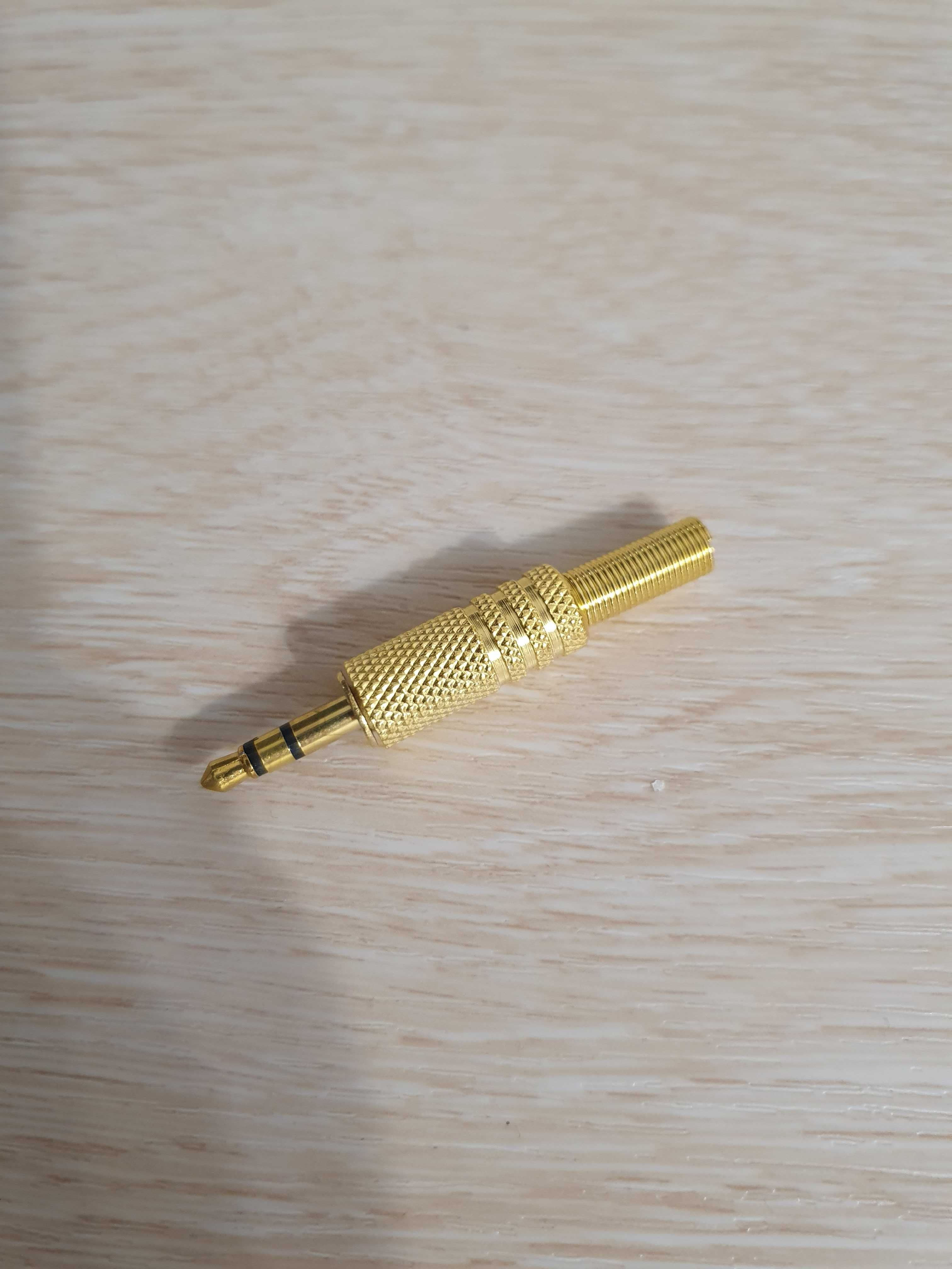 Штекер металлический стерео Jack 3.5 мм, TRS 3 pin Alitek Gold