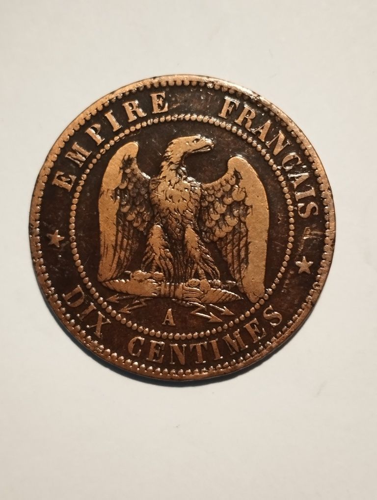 Moeda de 10 Centimes 1853 França