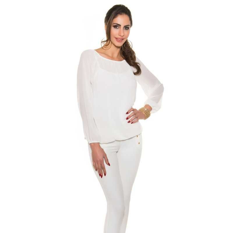 Blusa chiffon branco Vitoria