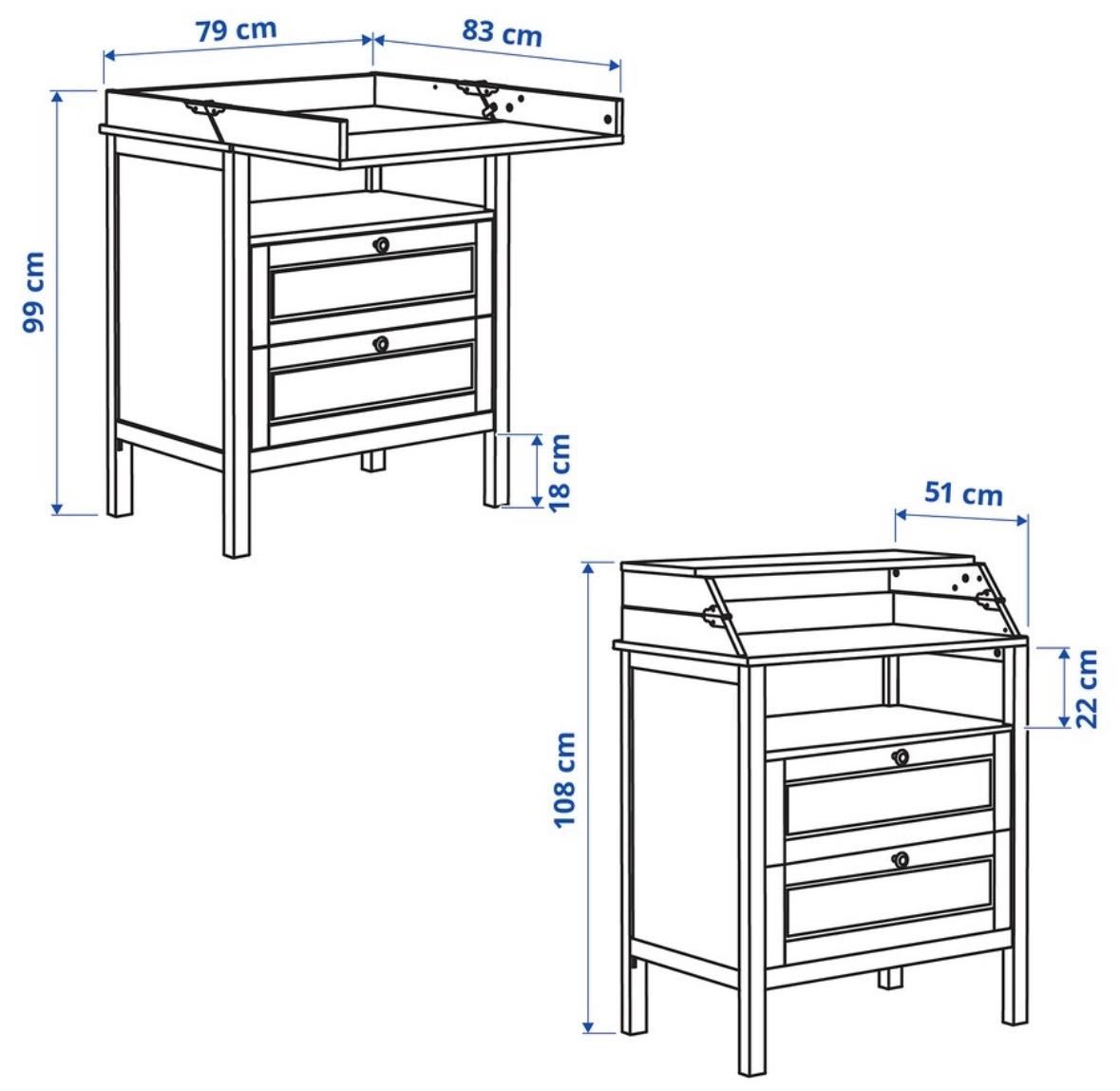 Komoda z przewijakiem ikea sundvik biała