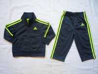 Adidas 80-86 12m-cy Dres szary seledynowe lampasy logo Jak Nowy