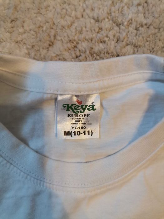 Biała koszulka krótki rękaw rozmiar 150, 10-11 lat bawełniana T-shirt