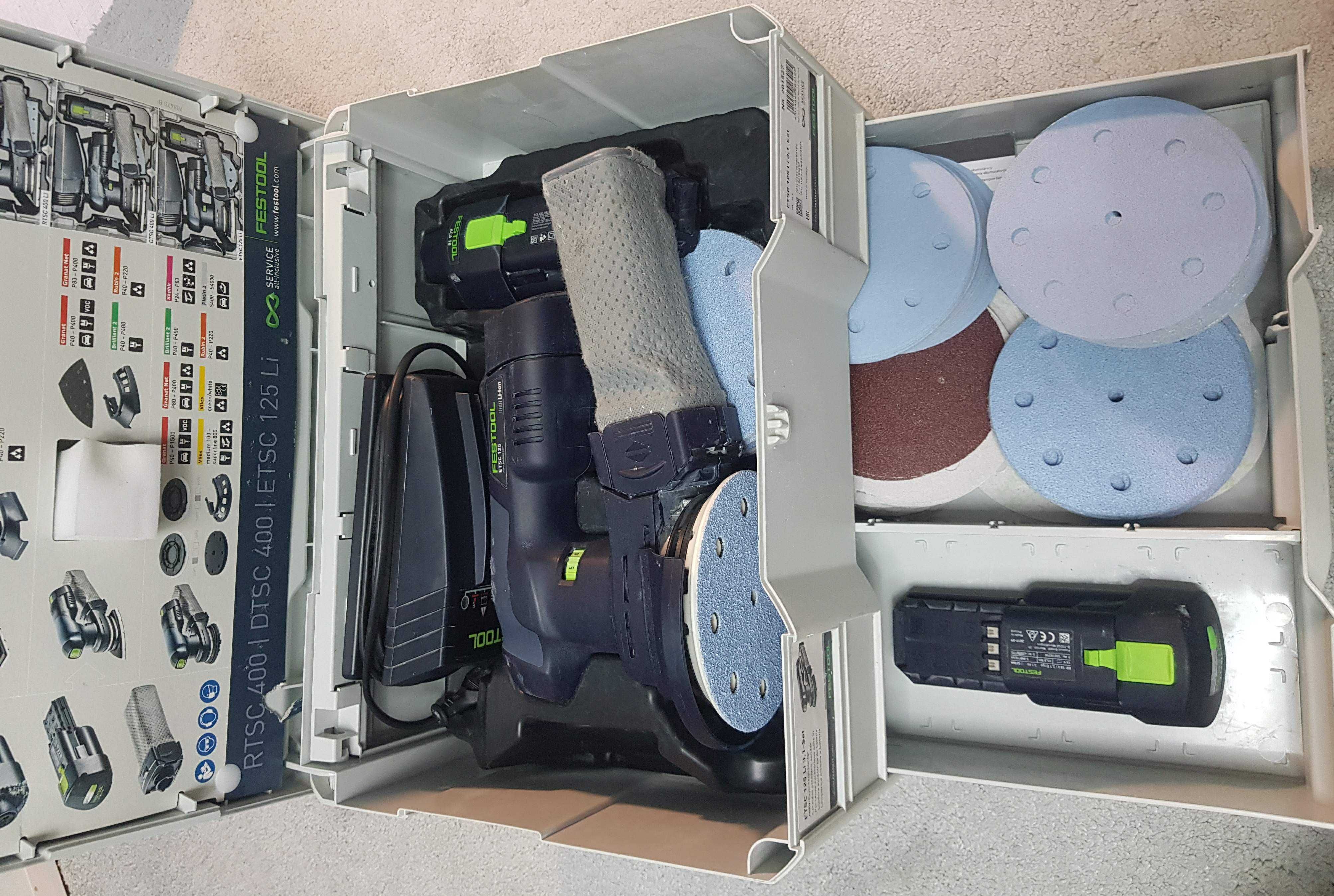 Zestaw Festool ETSC 125 Li 3,1 Set + osprzęt