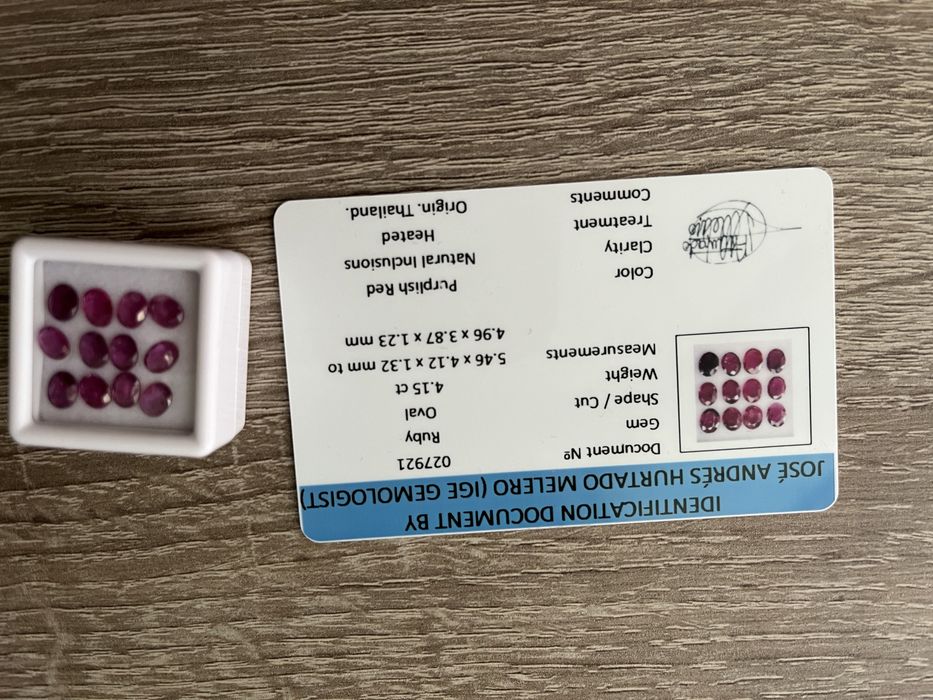 Rubiny 12 szt 4,15 ct