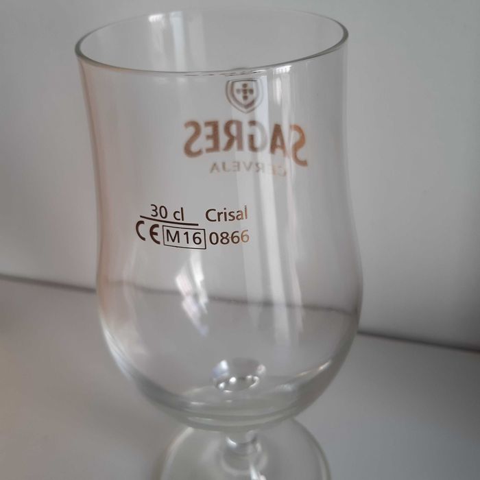 Caixa 6 Copos tipo Tulipa Cerveja Sagres 30cl. Novos