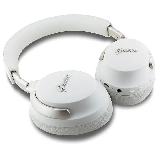 Słuchawki nauszne Bluetooth Guess Metal Script Logo ANC - beżowe