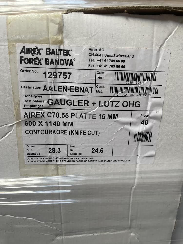 Płyta nacinana budowlana do zaokrągleń 2000m2 AIREX pianka pmi