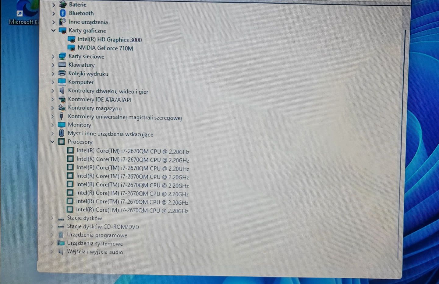 Laptop acer, Intel I7, 8GB ram, 256GB SSD, dwie grafiki,  17,3 cala