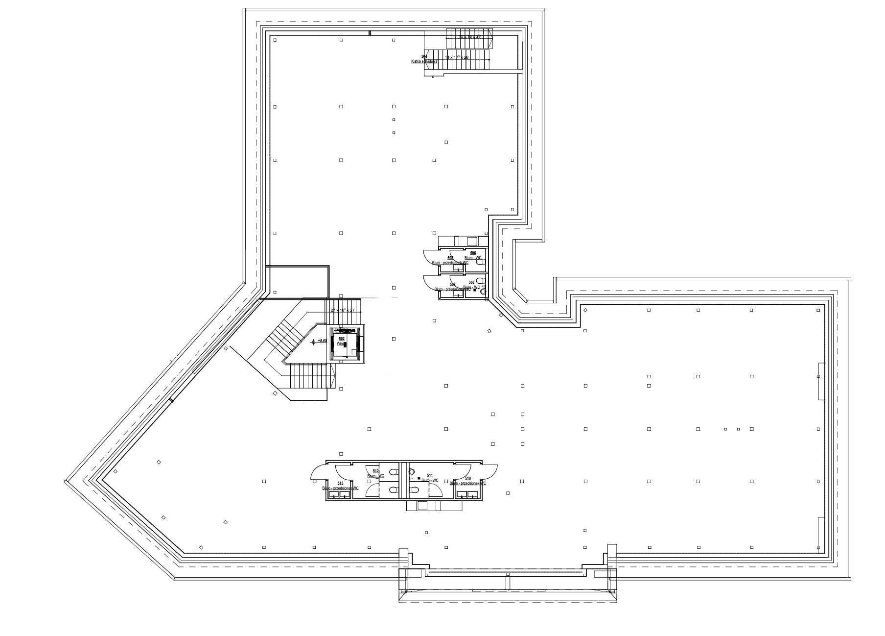 Dyrekcja Huty, ostatnie piętro 743 m2, open space, centrum Gliwic