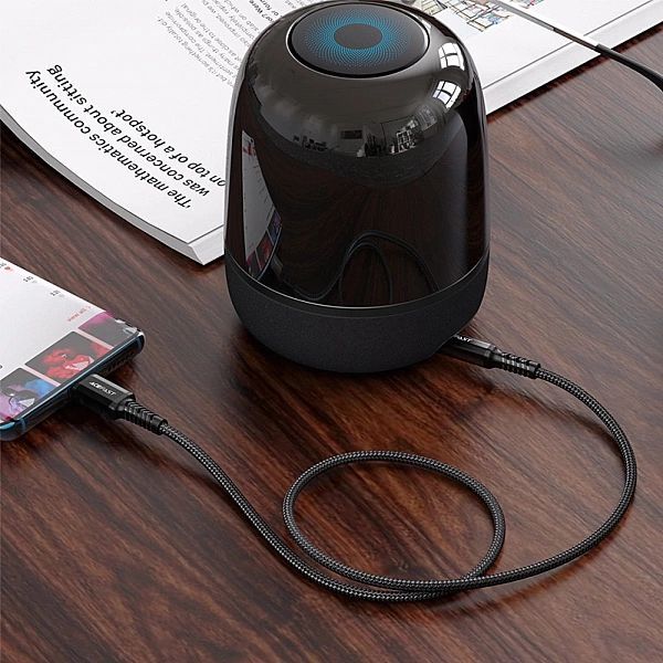 Acefast kabel audio Usb Typ C - 3,5mm mini jack (męski) 1,2m, Aux czar