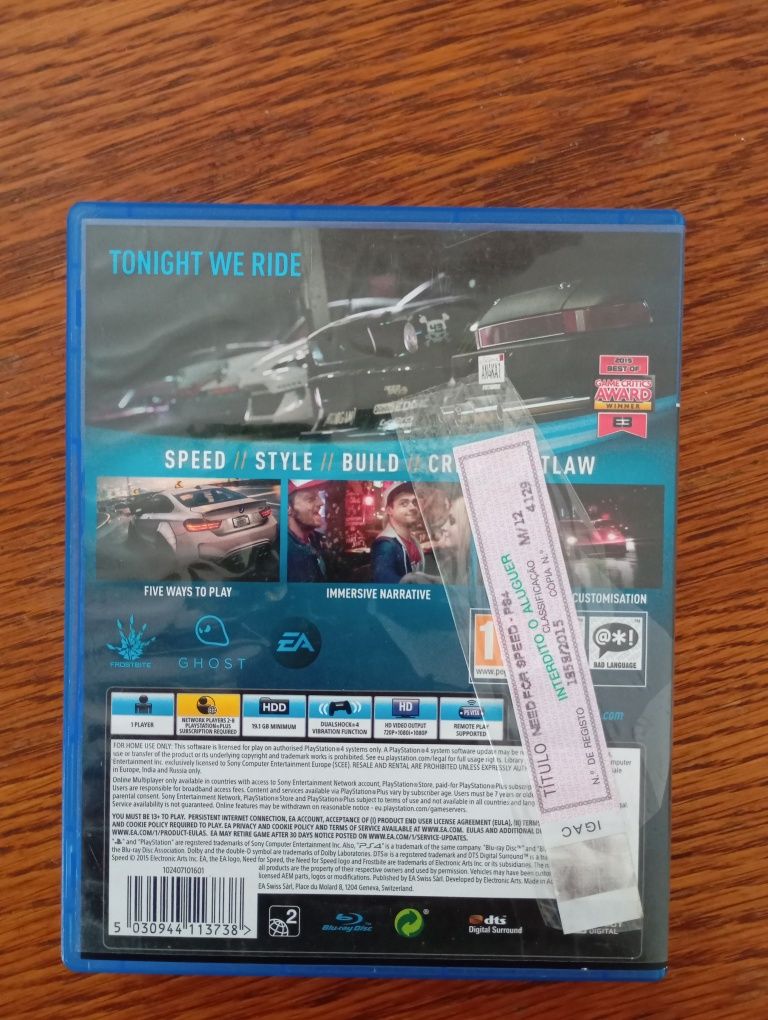 Need For Speed (2015) PS4