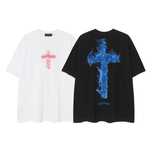 CHROME HEARTS футболка мужская унисекс оверсайз черная с крестом белая