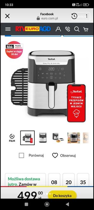 Frytkownica/Grill Tefal NOWY