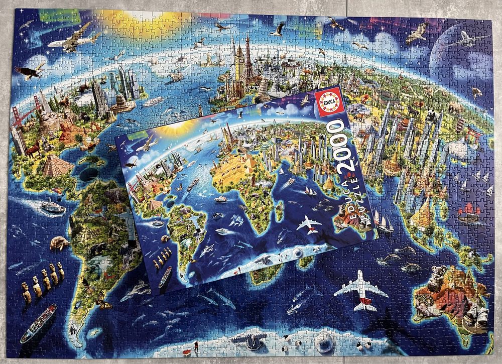 Puzzle Educa World Ladmarks Globe 2000