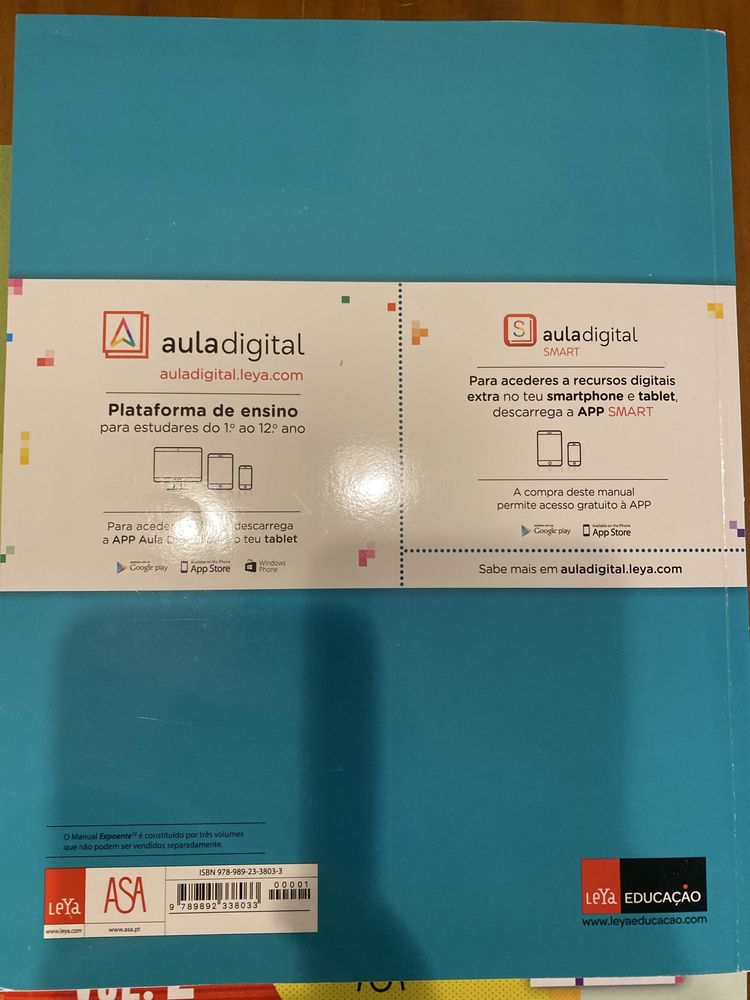 Manuais matematica A 12  volumes 1, 2 e 3 e caderno de acividades