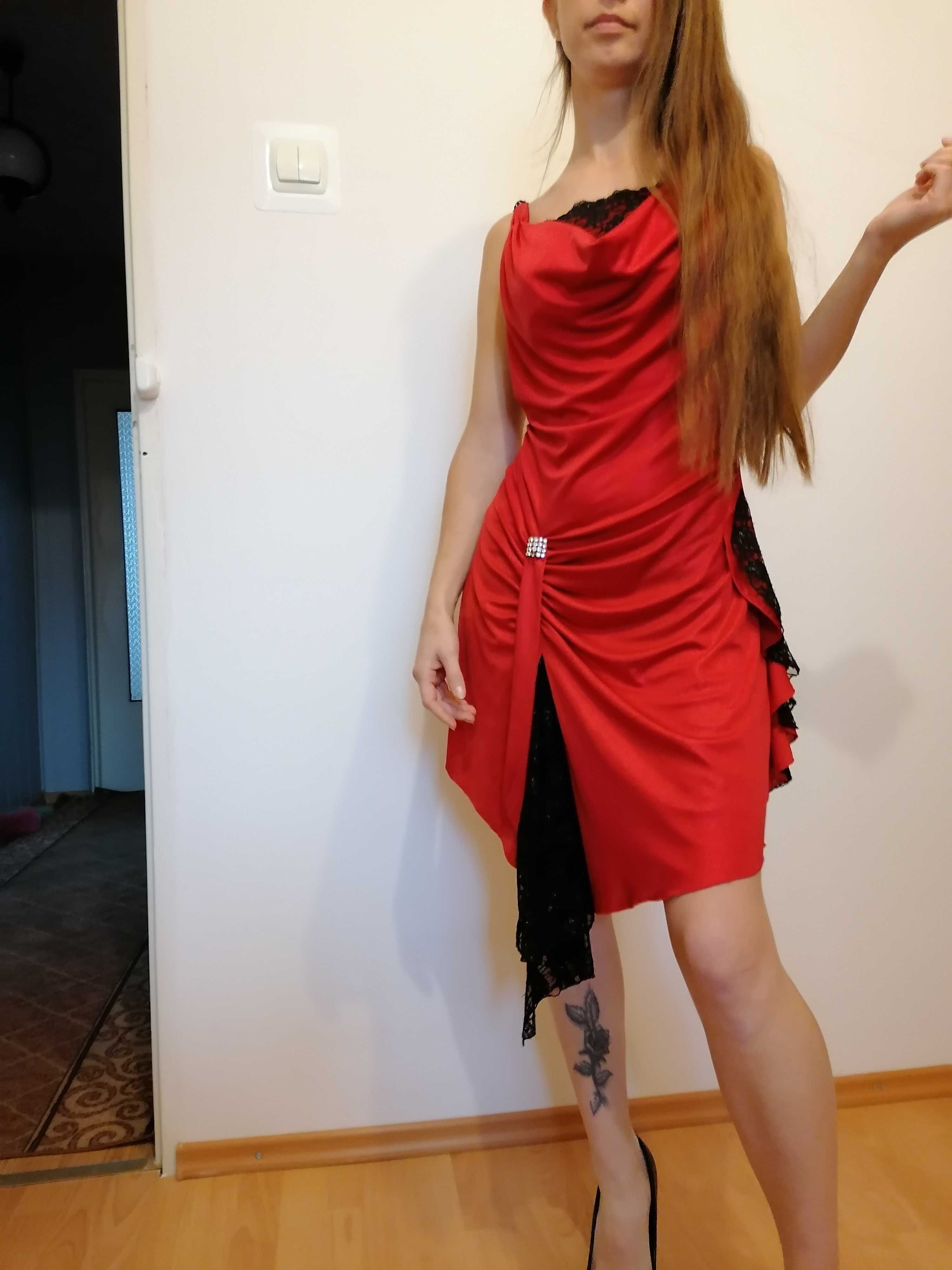 Czerwona sukienka S/M wesele komunia studniówka sylwester