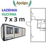 Kontener Mieszkalny 7x3 Kuchnia Łazienka i Sypialnia Kontener Socjalny