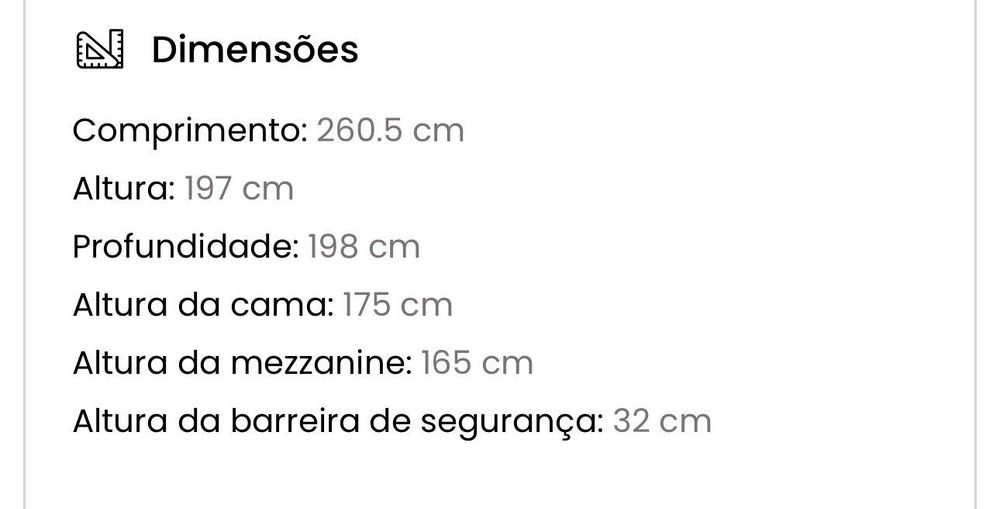 Cama alta 140x200 com colchão