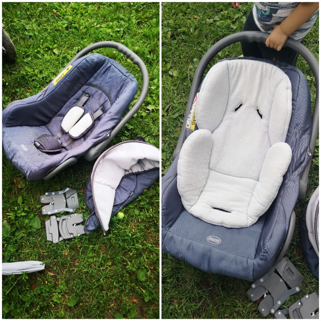 Wózek 4w1 3w1 plus baza isofix full zestaw