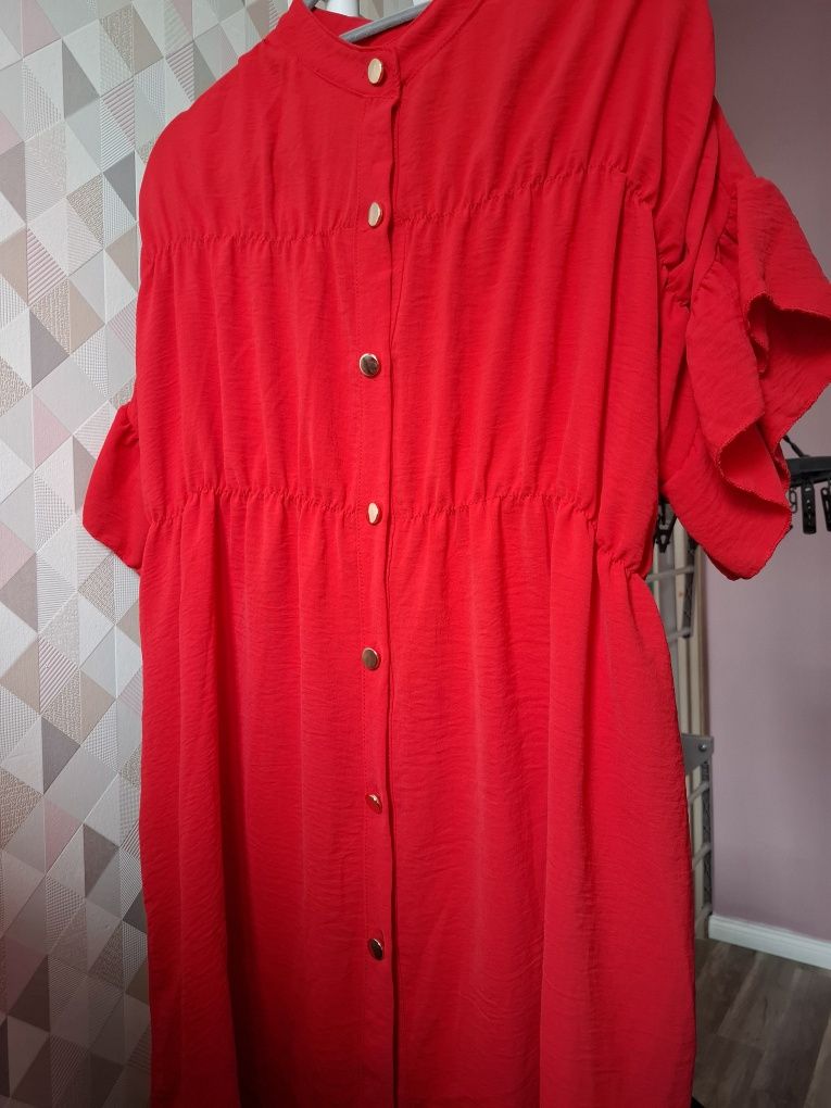 Elegancka czerwona tunika XXL