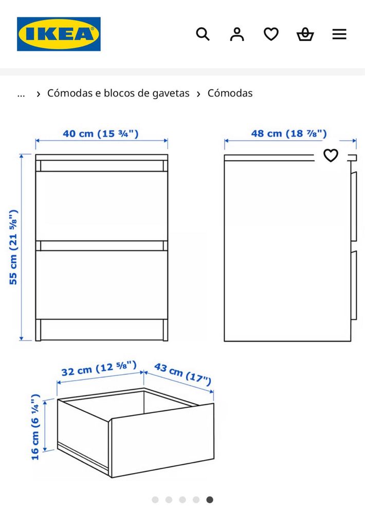Vendo comoda com 2 gavetas