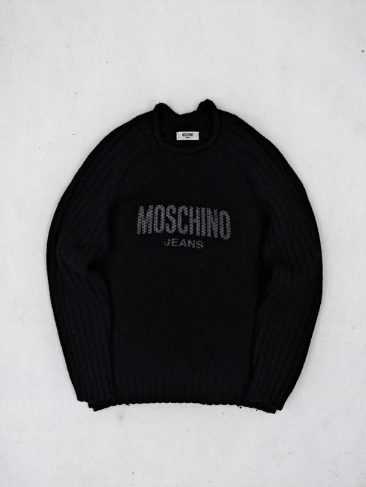 Moschino czarny sweter wełna L