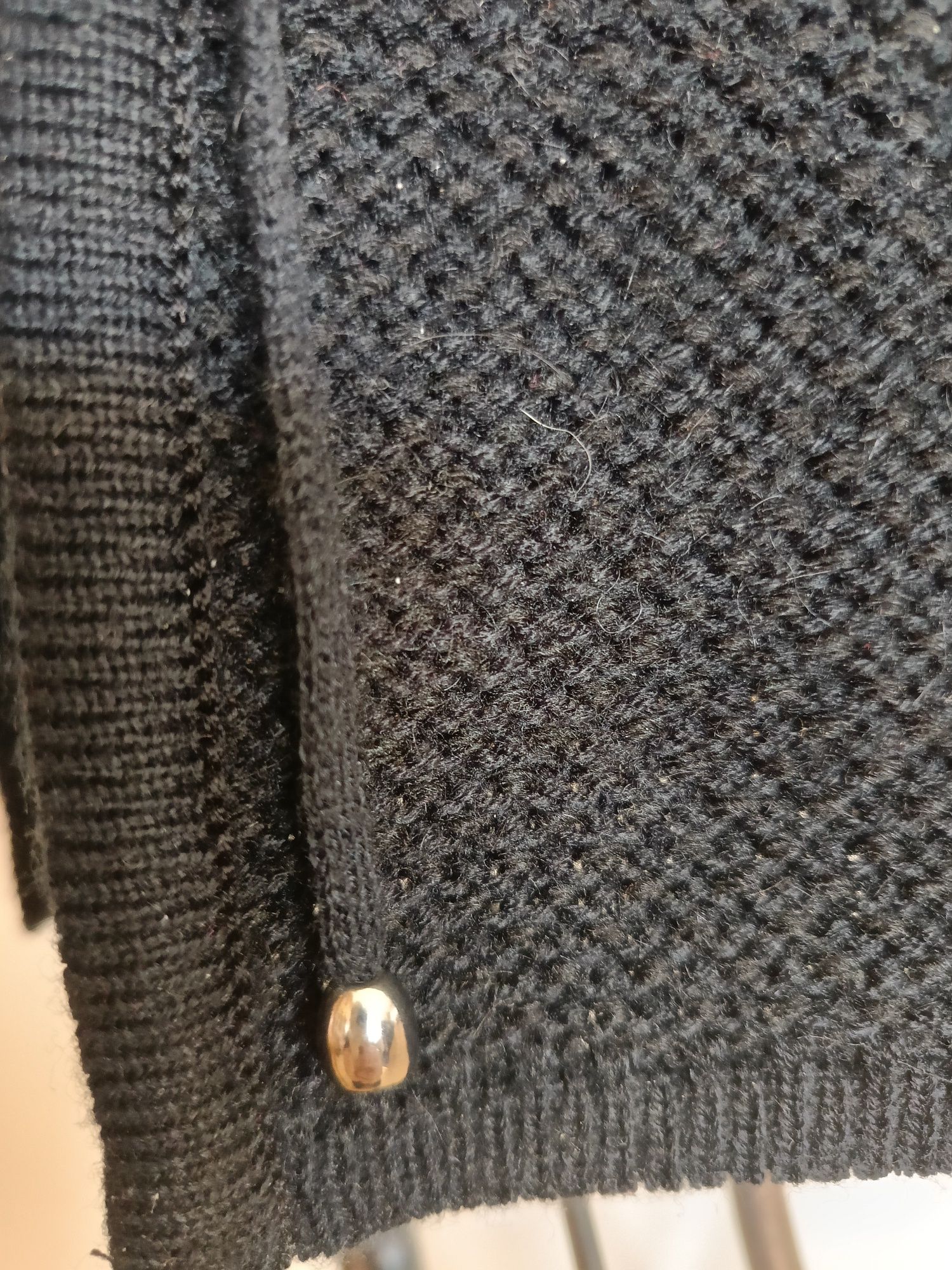 Sweter czarny 48 kardigan narzutka