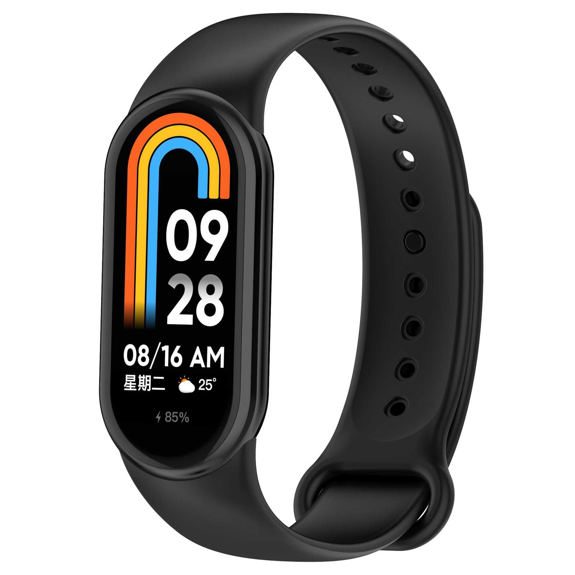 Ремінець для фітнес-браслету Xiaomi Mi Band 8 Чорний / Білий