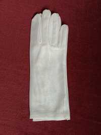 Glamour rękawiczki białe gładkie