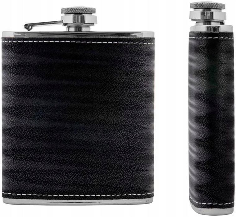 Piersiówka Stalowa Metalowa CZARNA 240ml Stal Prezent Alkohol