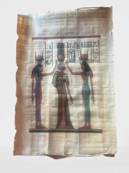 Papiro autêntico produzido e pintado manualmente