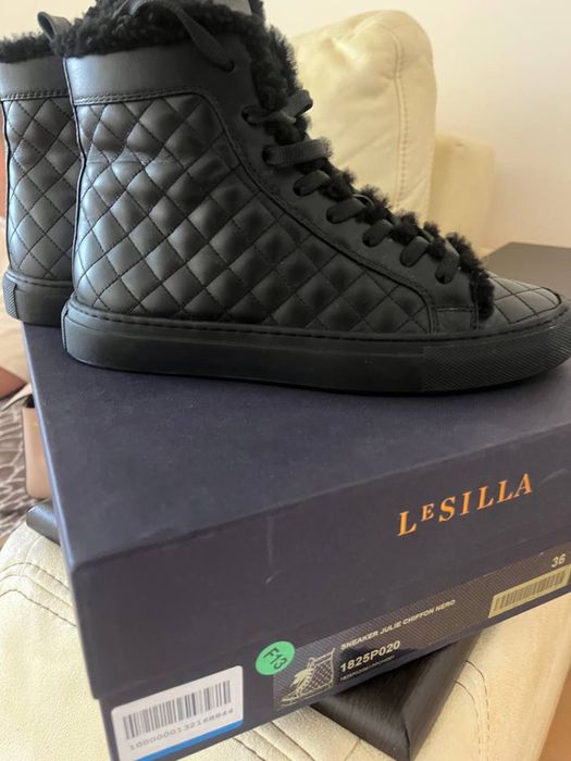 Кеди Le Silla взуття хай топи шкіра осінь зима