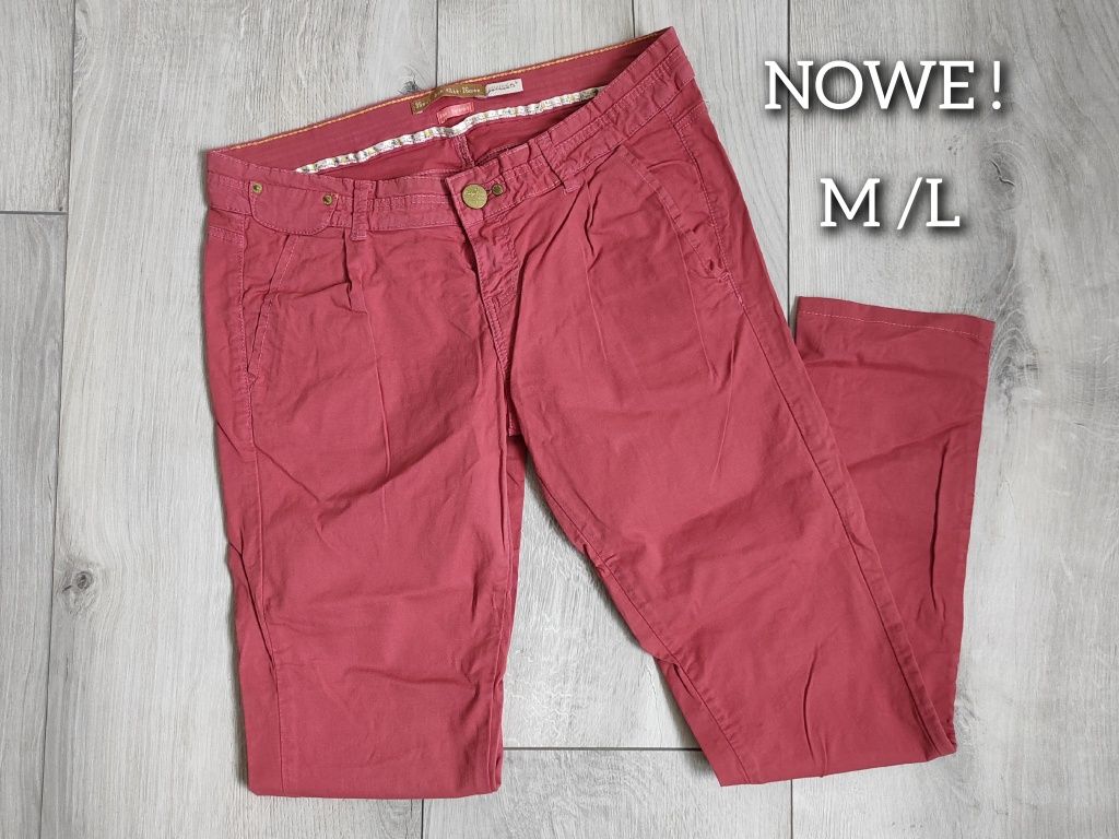 NOWE spodnie damskie - kolor malinowy / rozmiar   M/L