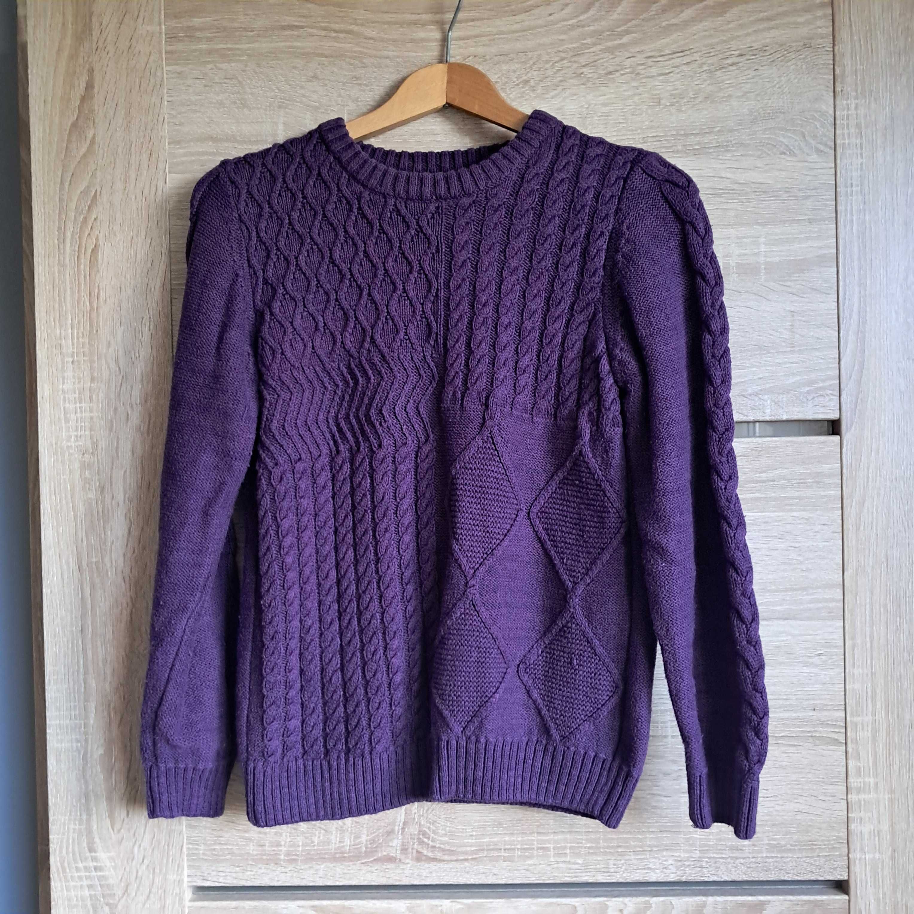 Bawełniany sweter fioletowy 36 S