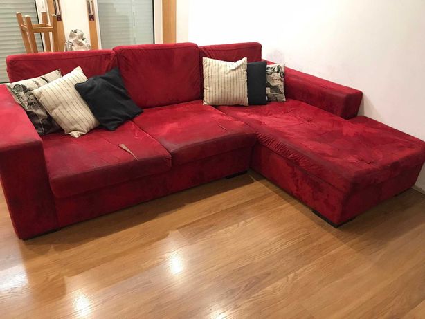 Sofá chaise longue vermelho