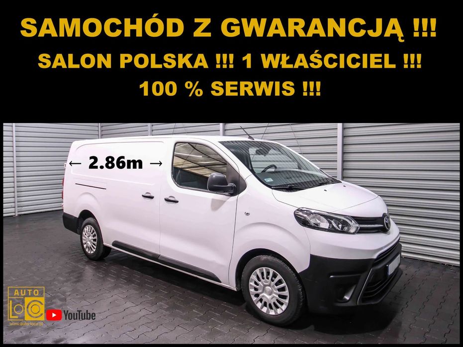 Toyota PROACE FURGON L3  MAXI / L3 + Salon POLSKA + 1 Właściciel + 100% SERWIS !!!