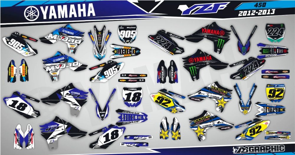 Наклейки Графіка Yamaha YZF YZ WRF WR TTR DT XTX 125 250 400 450 660