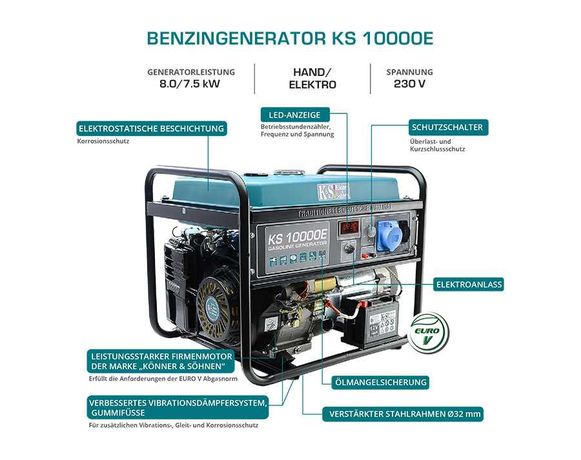 Бензиновый генератор "Könner & Söhnen" KS 10000E 8 кВт
