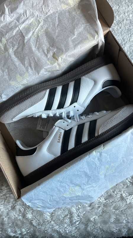 New Buty /Samba og*/ adidas_White-Czarne paski / uniseks/ r.41