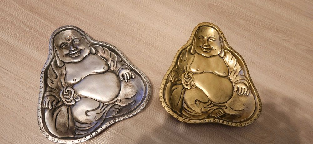 Taca patera dekoracyjna Budda złota srebrna