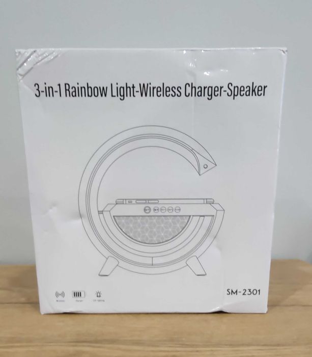 Lampka LED RGB SM-2301 Wiele Kolorów Ładowarka Indukcyjna 5W Głośnik
