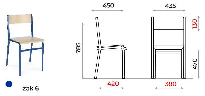 Krzesło szkolne Żak plus rozmiar 5, 6, 7 sklejka