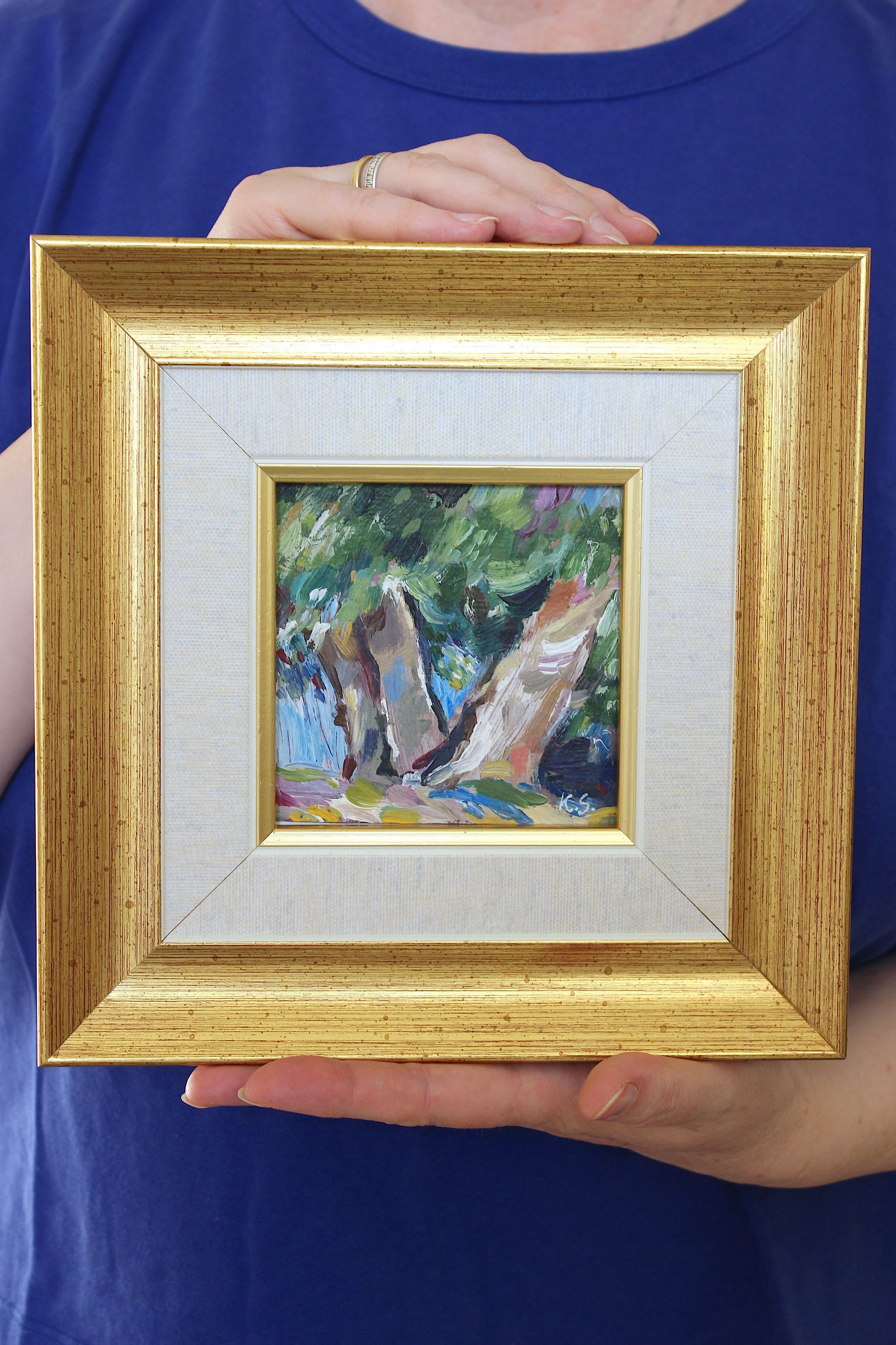 Olejny obraz karton miniaturka drzewa ekspresjonizm malarstwo olejne