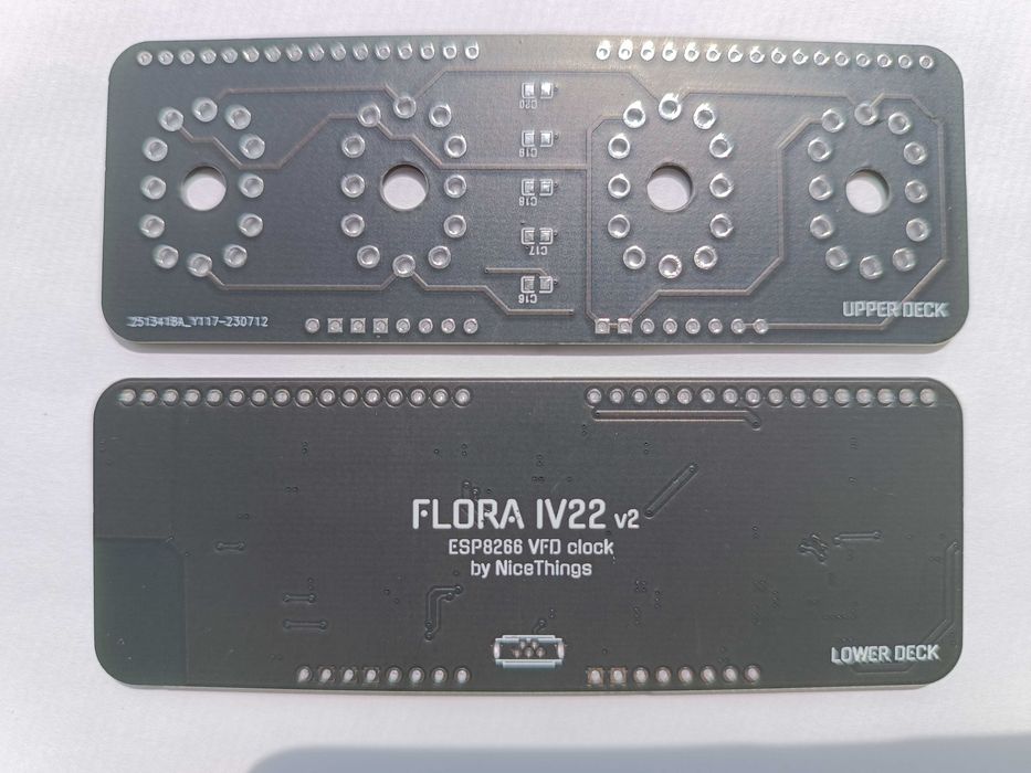 Друкована плата годинника FLORA з  WIFI на  ИВ-22