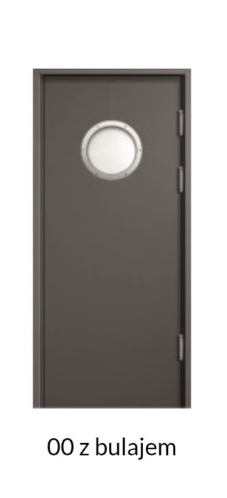 Drzwi wahadłowe PolSkone z bulajem szare