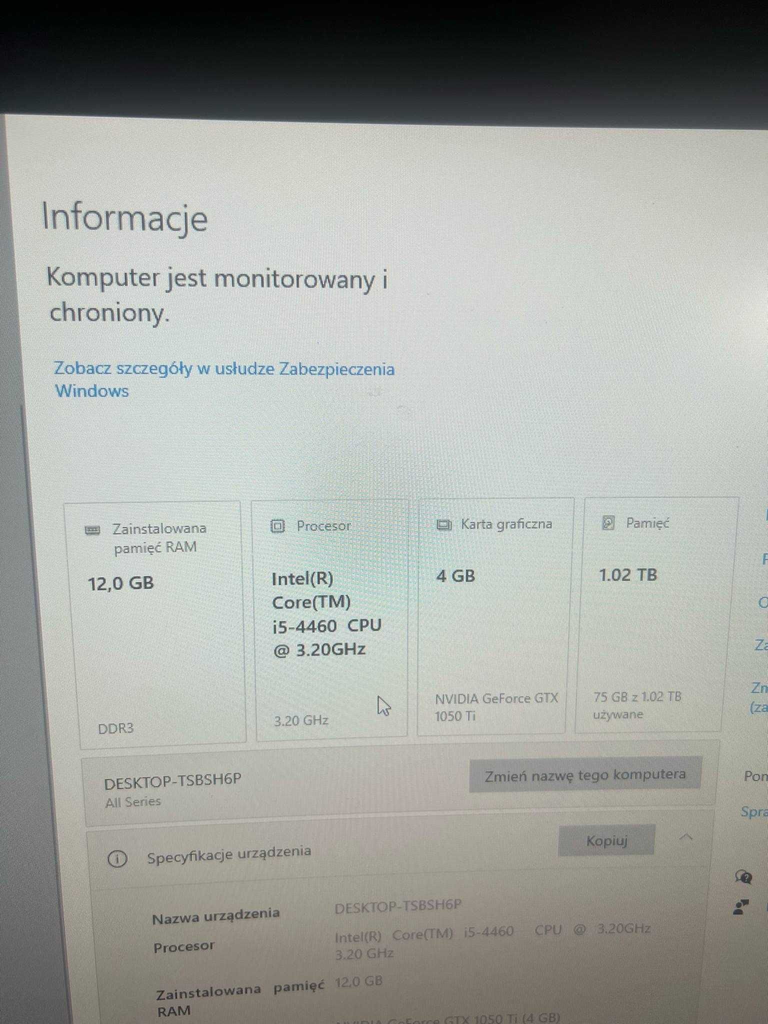 Komputer Stacjonarny (DESKTOP-TSBSH6P) 5-letni komputer