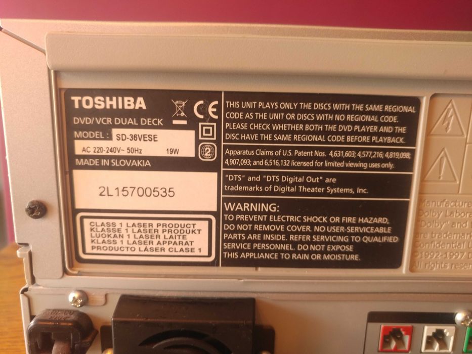 Kino domowe Dvd+magnetowid Toshiba sd36vese combo