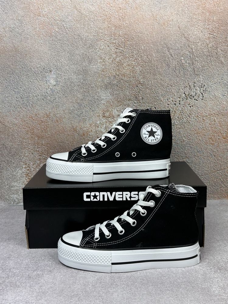 Жіночі Converse All Star на платформі Конверси олл стар висока підошва